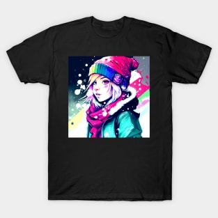 Anime Girl Cute Christmas Holiday Vibes T-Shirt